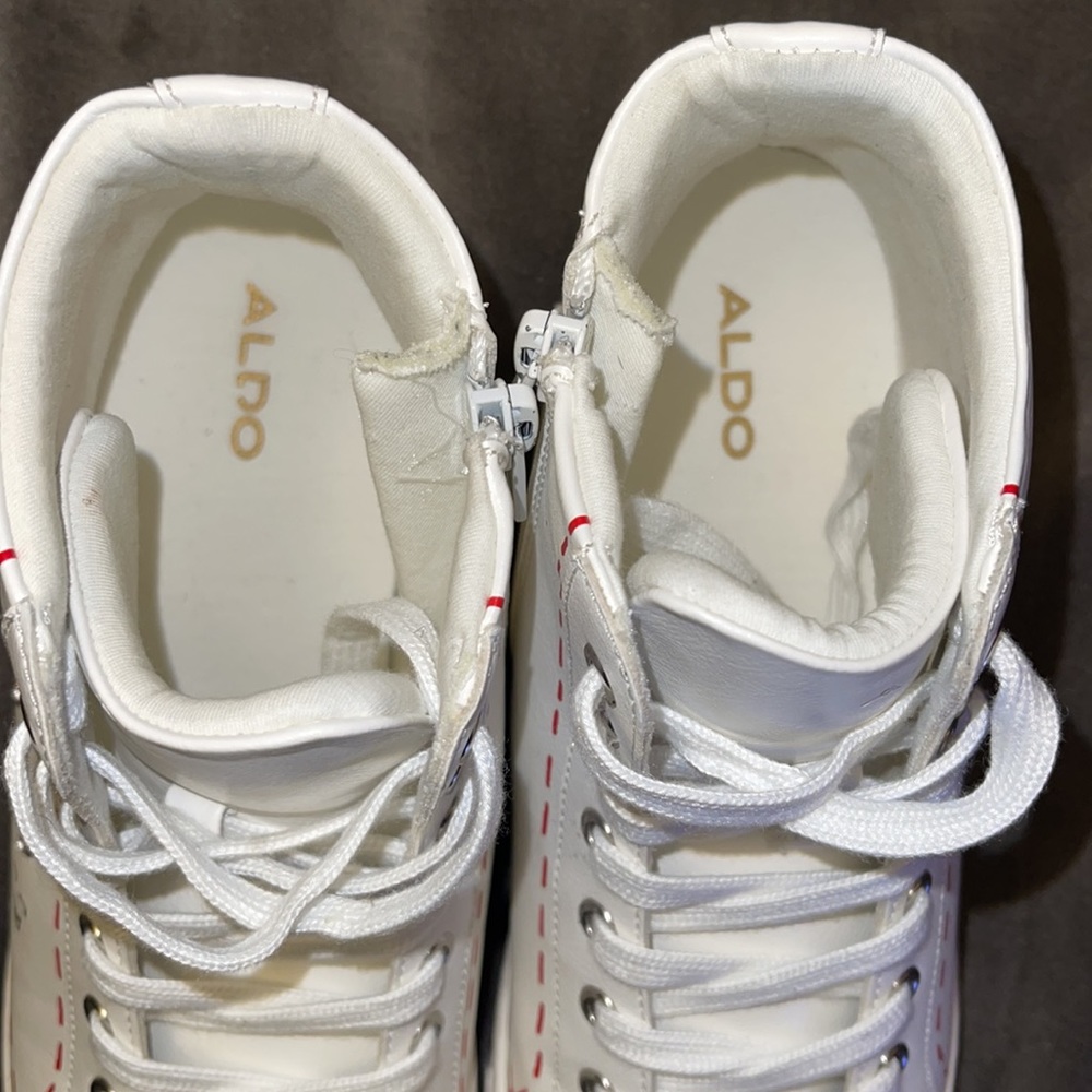 Hightop Sneakers Aldo Marvina size 8 White Leather - Picture 7 of 8
